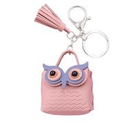 Genérico Cute Tiny Bag Keychain, Mini Bag-Shaped Pendant, 2.17x1.85x4.69 Inches Adorable Owl Design Leather Keyring with Creative Details, Fun Key Chain Charm for Phones, Backpacks, Purses and Use