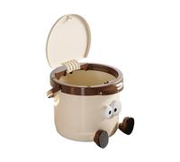 Genérico Cute Trash Can, Lidded Space Saving Bin, 7.36x6.89 Inches Can with PP, Covered Garbage with Compact Design, Desk Bin with Practical Style, Home Accessory for Tabletop Use