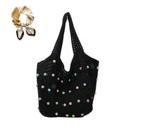Genérico Cute Woven Lightweight Handbag,Large Capacity Spring Summer Outdoor Underarm Bag,Trendy Travel Work Shoulder Bag for Women