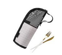 Genérico Cutlery Pouch Camping, Flatware Travel Organizer, 9.84x3.94inn Reusable Utensil Case, Waterproof Authentic Material, Lightweight Compact Design for Outdoor, Camping, Hiking