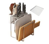 Genérico Cutting Board Organizer, Bakeware Rack Stand, 8.46x6.3in Stainless Steel Storage, Space Saving Multifunction Design, Rust Resistant Frame for Kitchen, Cabinet, Dorm Use