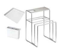 Genérico Cutting Board Shelf, Multifunctional Stainless Steel Stand for Bakeware and Cookie Sheet Storage, Kitchen Countertop Organizer for Cabinet Home Dorm Pantry Cooking Essentials 710g