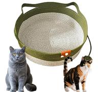 Genérico Cutypet Cat Bed, Cutypet Cat Bed Rope Cotton, Cotton Rope Handmade Woven Cats Scratch-Resistant Woven, with Built-in Teasing Ball, Breathable & Easy to Clean and Detachable Pad (Green,Large)