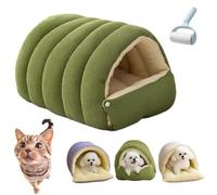 Genérico Cutypet Winter Cave for Cat, Cute Cozy Safe Hideaway Cat Bed, Disassembled Design for Easier Cleaning, Suitable for Cats and Small Dogs, with Hair Remover (Green,22.4 * 14.6 * 11.0 in)