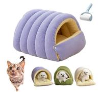 Genérico Cutypet Winter Cave for Cat, Cute Cozy Safe Hideaway Cat Bed, Disassembled Design for Easier Cleaning, Suitable for Cats and Small Dogs, with Hair Remover (Purple,22.4 * 14.6 * 11.0 in)