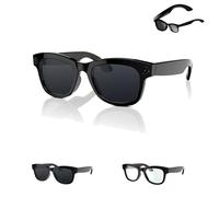 Genérico Cyanvue Ai Smart Glasses, 8mp Camera Glasses with Music & Call Features with Blue Light Filtering Lens, Waterproof Ai Bluetooth Smart Glass for Men with Camera, Everyday Wear (Sunglasses)