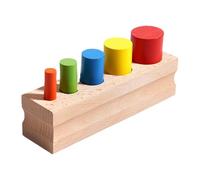 Genérico Cylinder Blocks Sensory Toys, Wooden Color Matching Game, 5,91 pulgadas Compact Beechwood Blocks. Interactive Preschool Learning Toy for Kid Children, Boys Girls, Natural