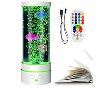 Genérico Cylindrical Bubble Fish LED Lamp, Color-Changing Aquarium With 17 Modes, Decorative Mood Lamp For Bedroom, Kids Room, Living Room, Parties, Fun Gift For Children
