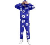 Genérico D&T Chándal de Flores para Hombre,2 Piezas Kapok Estampada Conjunto Hombre Sudadera con Capuch Pantalones,Y2K Hip Hop Traje de Jogging Set