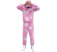 Genérico D&T Chándal de Flores para Hombre,2 Piezas Kapok Estampada Conjunto Hombre Sudadera con Capuch Pantalones,Y2K Hip Hop Traje de Jogging Set