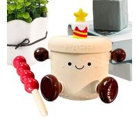 Generico Da Caffè - Vaso para té a prueba de derrames con tapa, de té de cerámica | Para capuchino, leche, vino, cerveza, cocina, café, restaurante, casa, cumpleaños, Navidad