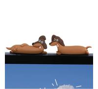 Genérico Dachshund Car Ornament Set, Mini Dashboard Decoration Figures, 1.22x1.22 Inches Resin Display Accessory Kit, Lightweight Cute Figurine System, Minimal Animal Design for Home Monitor Use