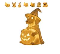 Genérico Dachshund Ghost Lamp, French Bulldog Halloween Glowing Ghost Dog Figurines, Cute Halloween Decor Statues Nightlight for Dog Lovers, Home Decor Gift for Bedroom (F)