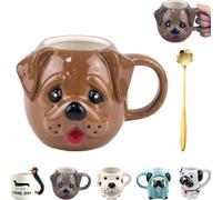 Genérico Dachshund Mug Ceramic Dog Coffee Cup, Sausage Dog Mug with Handle, Cute Animal Drinking Cup 3D Hand Painted Water Cups Funny Gift for Dogs Lover