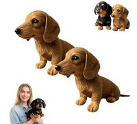 Genérico Dachy 2.0 Ai Powered Plush Dog, Dachy 2.0, Interactive Dachshund Plush Toy, Dachshund Sofa Ornaments and Decorations, for Dog Lovers (2pcs,Brown)