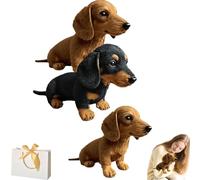 Genérico Dachy 2.0 Ai Powered Plush Dog,Emotional Healing on Demand Plush,Dachshund Sofa Ornaments and Decorations,The Dog for Emotional Support,The Comfort Hug You Have (Black +Yellow)