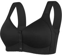 Genérico Daisy Bras for Older Women,Full Coverage Breathable Everyday Bras,Front Closure Push Up Bras,No Underwire Cotton Bras