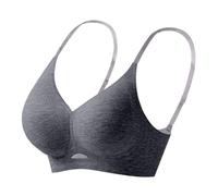 Genérico Damen BHS Ohne Bügel Und Ohne Nähte Mit Weichem Seitenhalt Und Atmungsaktivem Spitzenrücken Für Optimalen Komfort Und Form, gris oscuro, L