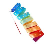 Genérico Dance Ribbons,6.56ft Long Streamers on a Stick - Heart Pattern Baton Stick Twirling, Goodie Bags Stuffers, Kids Gymnastics Band for Pretend Play Dance Performance