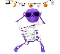 Genérico Dancing and Swinging 3D Skull Toy, Funny 3D Dancing Skull Toy, Wind Up Skeleton Desktop Spring Clockwork Toys, Wiggling Desk Decor for Halloween Pranks (Purple)