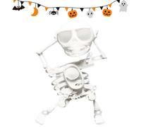 Genérico Dancing and Swinging 3D Skull Toy, Funny 3D Dancing Skull Toy, Wind Up Skeleton Desktop Spring Clockwork Toys, Wiggling Desk Decor for Halloween Pranks (White)
