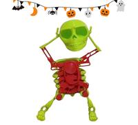 Genérico Dancing and Swinging 3D Skull Toy, Funny 3D Dancing Skull Toy, Wind Up Skeleton Desktop Spring Clockwork Toys, Wiggling Desk Decor for Halloween Pranks (Green)