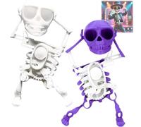 Genérico Dancing Skeleton Toy, 3D Swinging Skeleton Wind up Toy, Fun Halloween Desktop Dancing Skeletons Ornaments (2pcs-3)