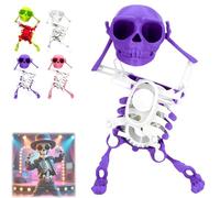 Genérico Dancing Skeleton Toy, 3D Swinging Skeleton Wind up Toy, Fun Halloween Desktop Dancing Skeletons Ornaments (Purple)