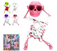 Genérico Dancing Skeleton Toy, 3D Swinging Skeleton Wind up Toy, Fun Halloween Desktop Dancing Skeletons Ornaments (Pink)