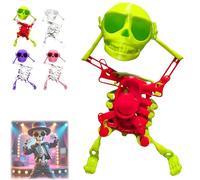 Genérico Dancing Skeleton Toy, 3D Swinging Skeleton Wind up Toy, Fun Halloween Desktop Dancing Skeletons Ornaments (Red)