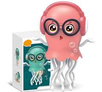Genérico Dancing Squid Toy, Dancing Jellyfish Toy, 2025 New Tummy Time For, with Led Light and Music,Funny Squid For Office Desk Decor (Pink)