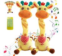 Genérico Dancing Talking Giraffe Toy, Glowing Musical Giraffe, Stuffed Animal Toy Repeating What You Say, Interactive Musical Plush, with Adjustable Volume Function, with 60 Children's Songs (2pcs)