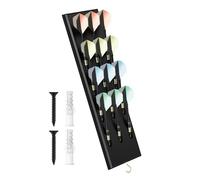 Genérico Dart Holder Wall Mount - 12-Hole Wooden Darts Stand, Solid Wood Dart Display Board with Metal Hooks | for Players, Home Game Room, Bar, Office, Recreation Area, Pubs, Clubs, Tournament