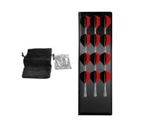 Genérico Dart Holder Wall Mount - 12 Holes Wooden Wall Organizer, 16.14x3.94 Inches Display Rack with Storage Bag for Home, Garage, Basement, Workplace, Apartment, Game Room, Bar, Man Cave