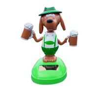 Genérico Dashboard Decorations, Solar Bobble Dog, Funny Dancing Ornament Beer Figure Style, Wobble Motion Feature with Cartoon Design, Puppy Toy for Car Interior, Multicolor