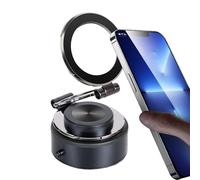 Genérico Dashboard Phone Mount, Magnetic Smartphone Holder, 6.69x2.52x2.52 Inches 360° Rotating Zinc Alloy, Suction Cup Bracket for Navigation Video Call Vlogging Road Trip, Black Silver