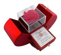 Genérico Daughter’s Lucky Clover Necklace Keepsake Gift Set, Foldable 4 Leaf Clover Necklace, Eternal Flowers Rose Birthday Gifts for My Daughter Birthday Gifts (Rose)