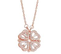 Genérico Daughter’s Lucky Clover Necklace Keepsake Gift Set, Foldable 4 Leaf Clover Pendant with Eternal Flowers Rose Birthday Gift for Granddaughter/Sister/Daughter-in-Law/Mom (Rose Gold Necklace)