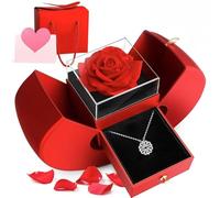 Genérico Daughter’s Lucky Clover Necklace Keepsake Gift Set, S925 Sterling Silver Necklace, Foldable 4 Leaf Clover Pendant with Heart Gift Box, for Granddaughter/Sister/Daughter-in-Law/Mom (Silver)