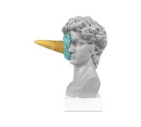 Genérico David Ice Cream Statue - Resin 16cm, Renaissance Key Holder, Texture | Realistic Design, Funky Sculpture Decor, Quirky Resin Figure For Room Decor, Keys, Home, Office, Desk, Shelves