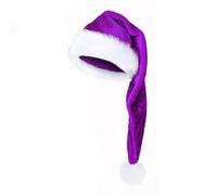 Genérico de 3 agujeros para sombreros Xmas Velvet Christmas Hats for Adults Keep Warm Winter Christmas Costume Chimenea Rectangular (Purple, One Size)