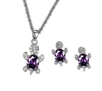 Genérico De 3 conjuntos de joyas Chelonian, collar de aleación seguro, pendientes para niños y, conjunto de joyería de aleación seguro para uso diario para niños