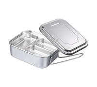 Genérico De Acero Inoxidable Con 3 Compartimentos - Pequeña | Apto Para Lavavajillas - Portátil De Gran Capacidad - Para Comida Caliente, Estudiantes, Escuela, Adultos