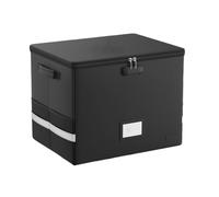 Generico de almacenamiento plegable y portátil para documentos y valuables, de almacenamiento de registros con bloqueo para medios de comunicación, a prueba de agua y organizador de