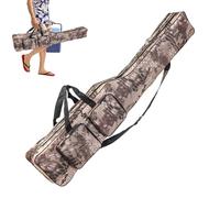 Generico de caña de - Soporte para caña de 2 Capas con 4 Bolsillos | Grande para Lago Agua Salada Agua Kayak Playa Camping Senderismo Viaje