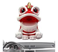 Genérico de Coche con energía Solar, Danza Tradicional China del león, Danza del león auspiciosa, decoración Moderna para el hogar, Lindo Regalo de reunión Anual.