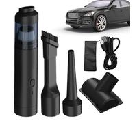 Genérico de coches a mano, 7000pa y succión para limpieza profunda potente, plumero de aire 4 en 1 para automóviles Home & Office imán permanente + bobina USB-C 200W PP