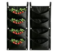 Genérico De Cultivo De Fresas,2 Macetas Fieltro,de Cultivo - para Tomates, guindilla, Verduras, Patio, Exterior, jardín Trasero, Flores, Valla, Pared y balcón