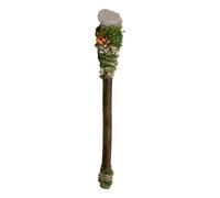Genérico de - de Piedra Natural en Bruto de 6,3 Pulgadas | Varitas Wiccan para decoración del Altar | Cetro Hecho a Mano Mago Moss Flor Decoración para Buscador Espiritual Paganos Medita