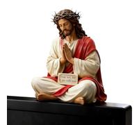 Genérico De Escritorio con Figura De Jesucristo Sentado De 9 Cm, Siempre Estoy, Decoración para Escritorio De Coche, Escultura Religiosa Espiritual,apartamento, Baño